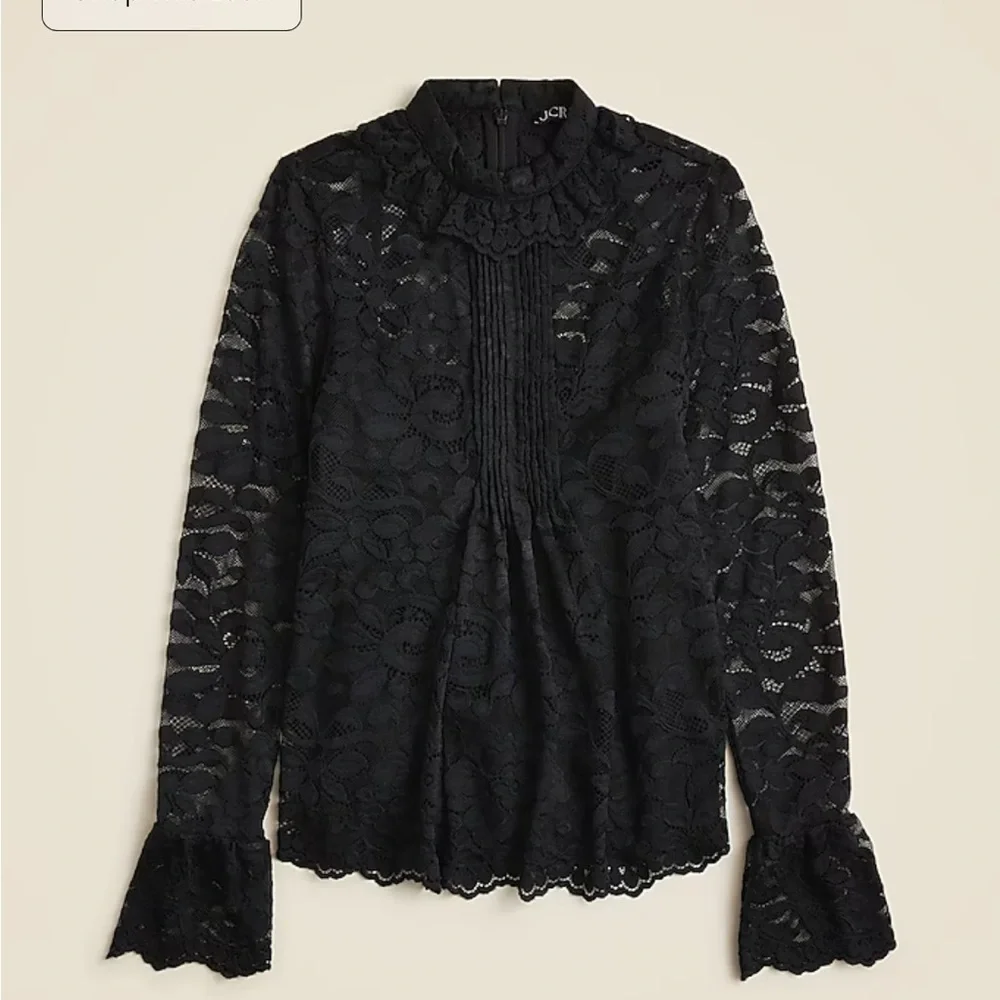 J crew black Lace mockneck top